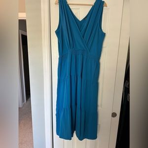 Blue flowy midi dress